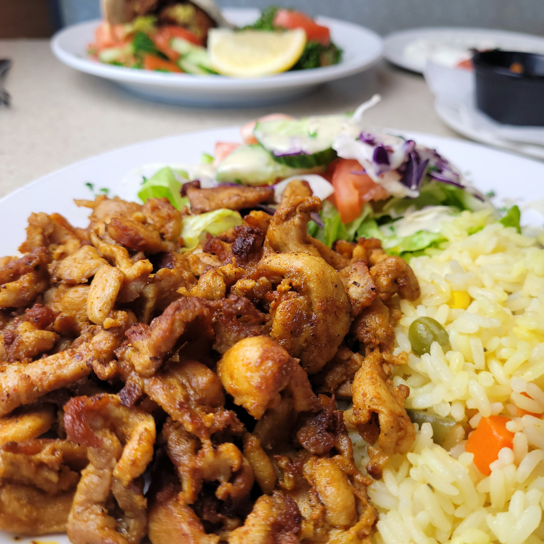 chicken shawarma dish at montfort mediterranean grill
