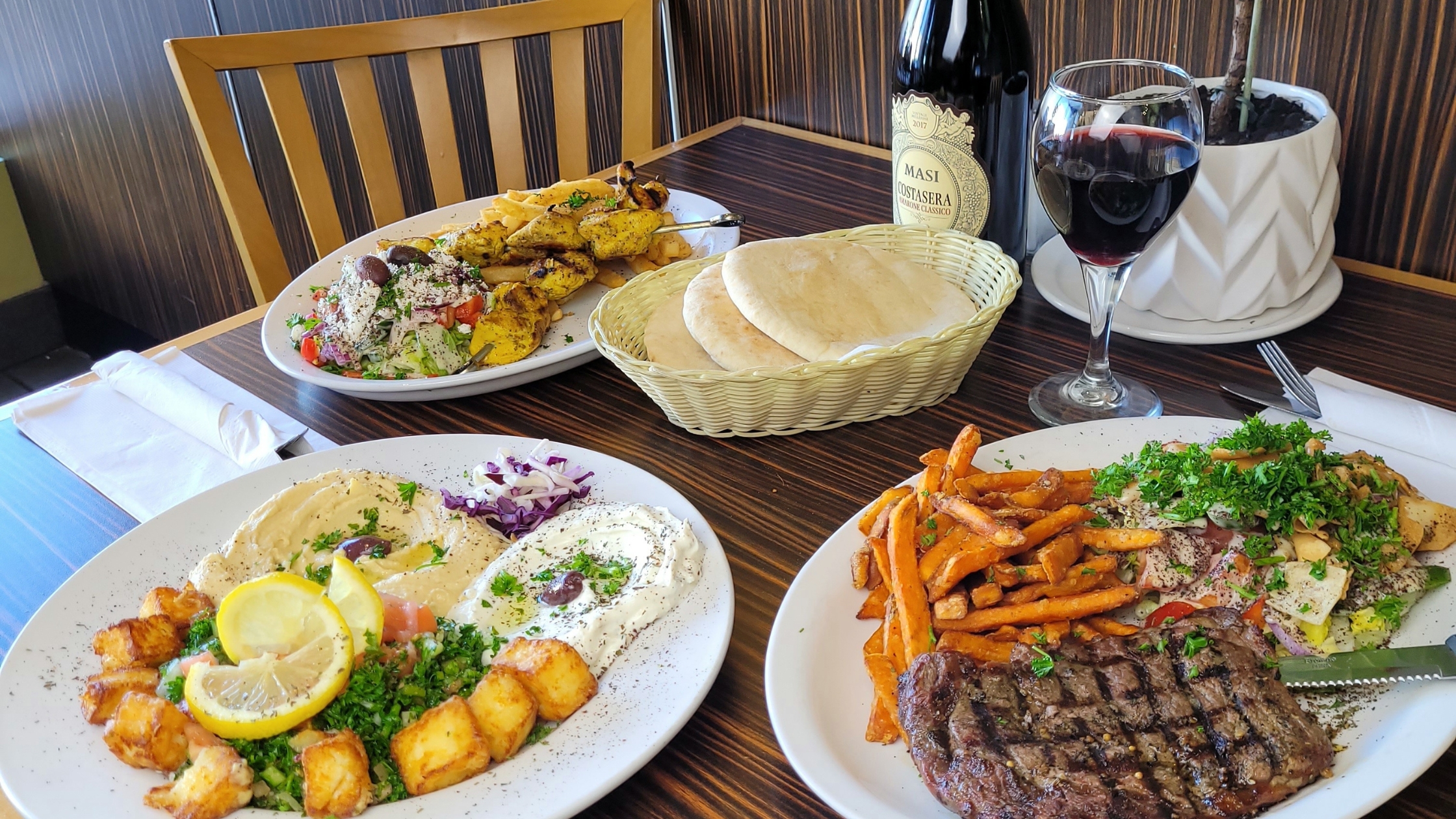 Romantic dinner at Montfort Mediterranean Grill